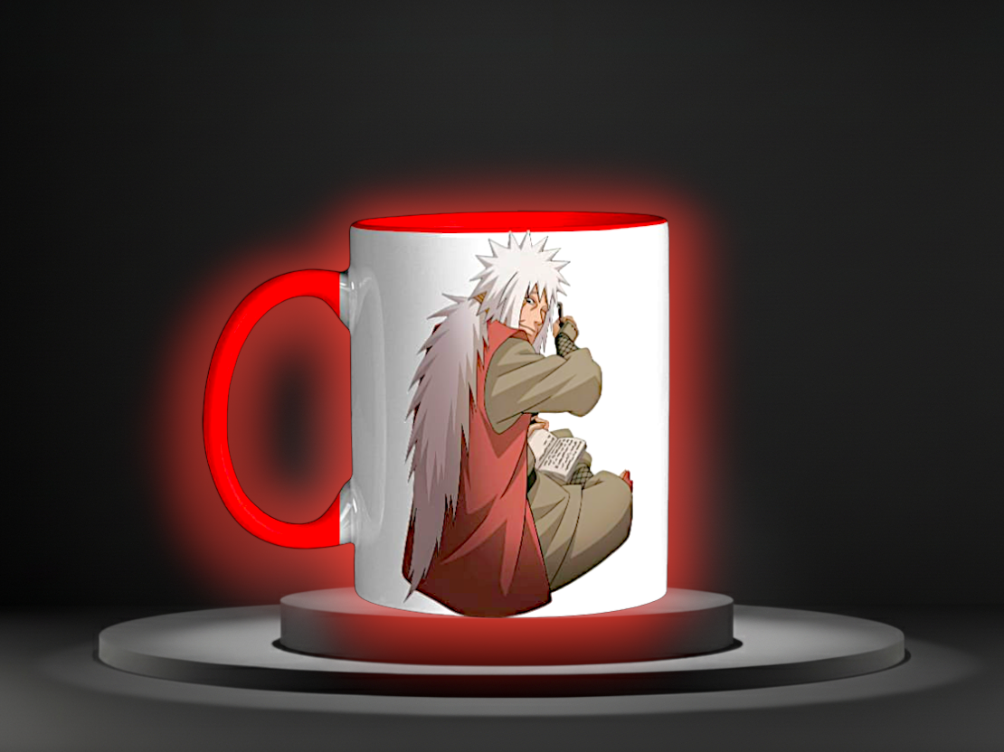 Jiraiya The Pervy Sage Anime Mug in Red, Orange, and White