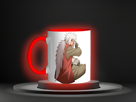 Jiraiya The Pervy Sage Anime Mug in Red, Orange, and White