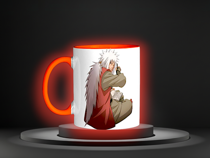 Jiraiya The Pervy Sage Anime Mug in Red, Orange, and White