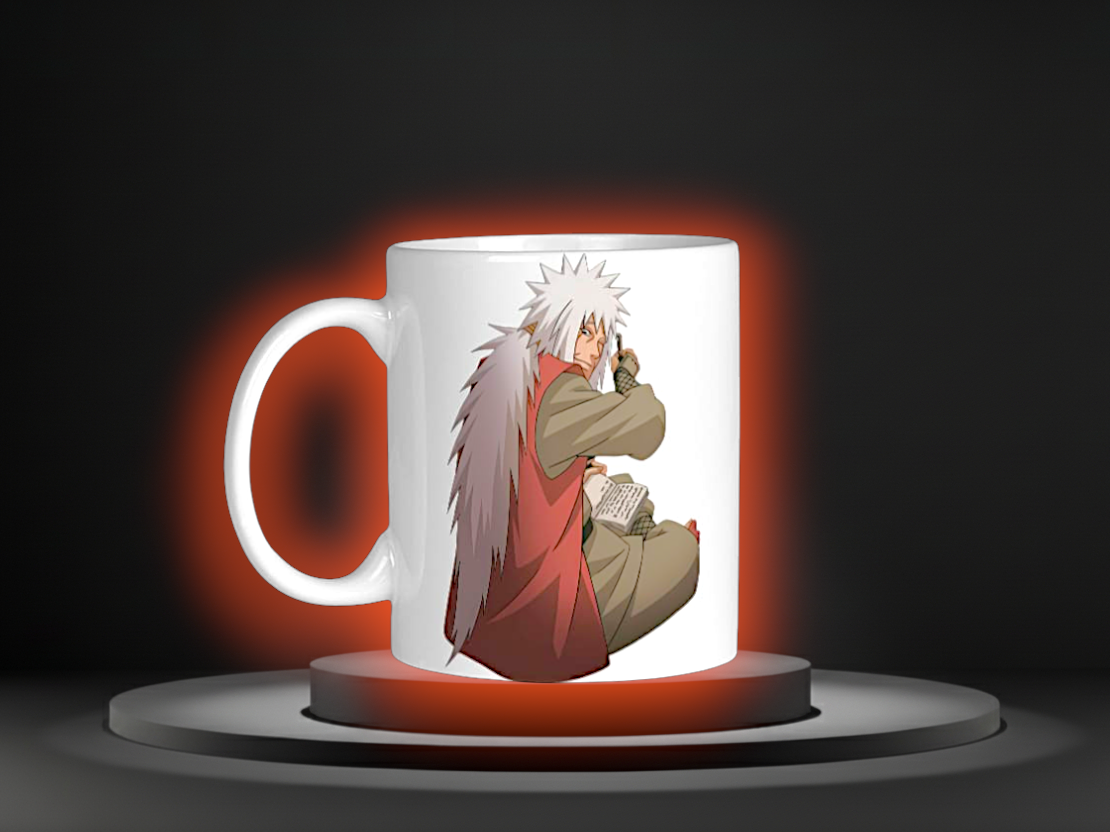 Jiraiya The Pervy Sage Anime Mug in Red, Orange, and White