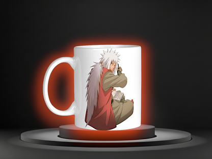 Jiraiya The Pervy Sage Anime Mug in Red, Orange, and White