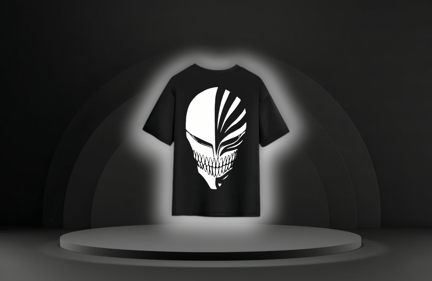 Hollow Mask Oversized Tee [Cotton] Available Only In Black. - RadAnime
