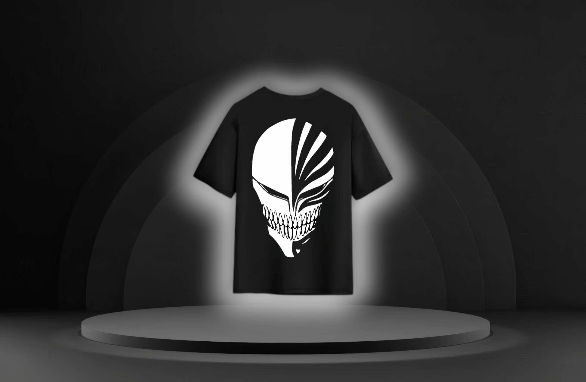 Hollow Mask Oversized Tee [Cotton] Available Only In Black. - RadAnime