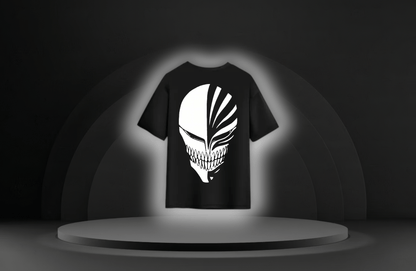 Hollow Mask Oversized Tee [Cotton] Available Only In Black. - RadAnime