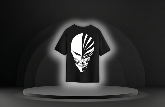 Hollow Mask Oversized Tee [Cotton] Available Only In Black. - RadAnime