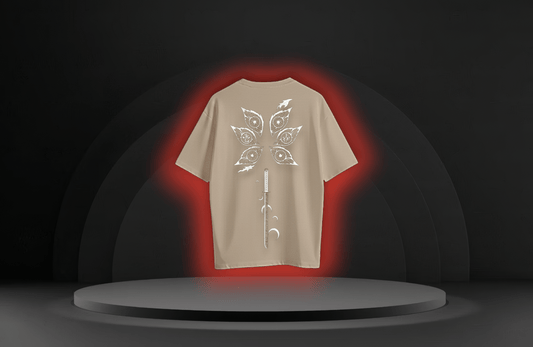 The Jealous Tsugikuni [DEMON SLAYER] oversized Tee Beige/Black - RadAnime