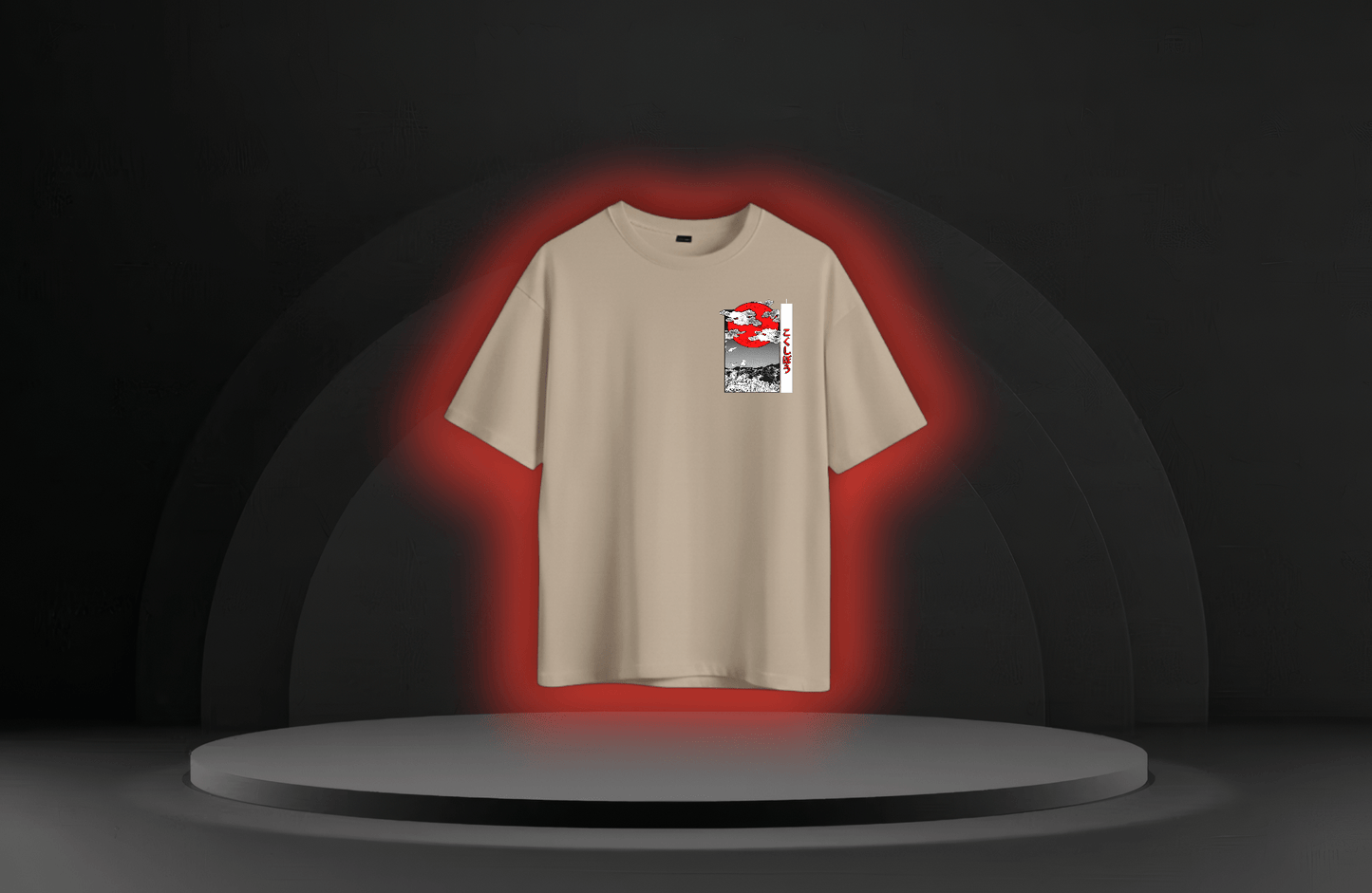 The Jealous Tsugikuni [DEMON SLAYER] oversized Tee Beige/Black - RadAnime