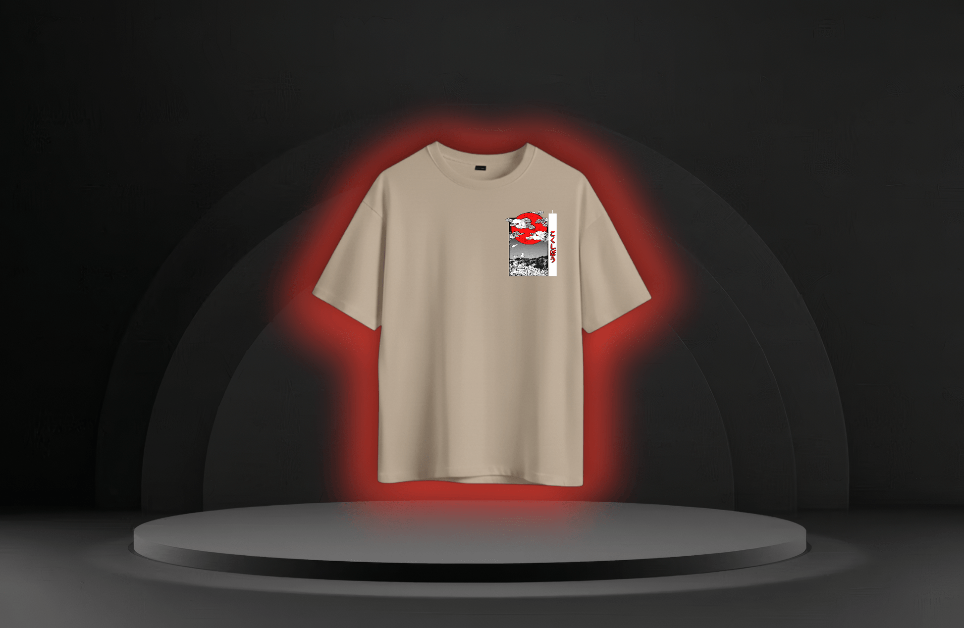 The Jealous Tsugikuni [DEMON SLAYER] oversized Tee Beige/Black - RadAnime