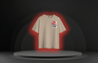 The Jealous Tsugikuni [DEMON SLAYER] oversized Tee Beige/Black - RadAnime