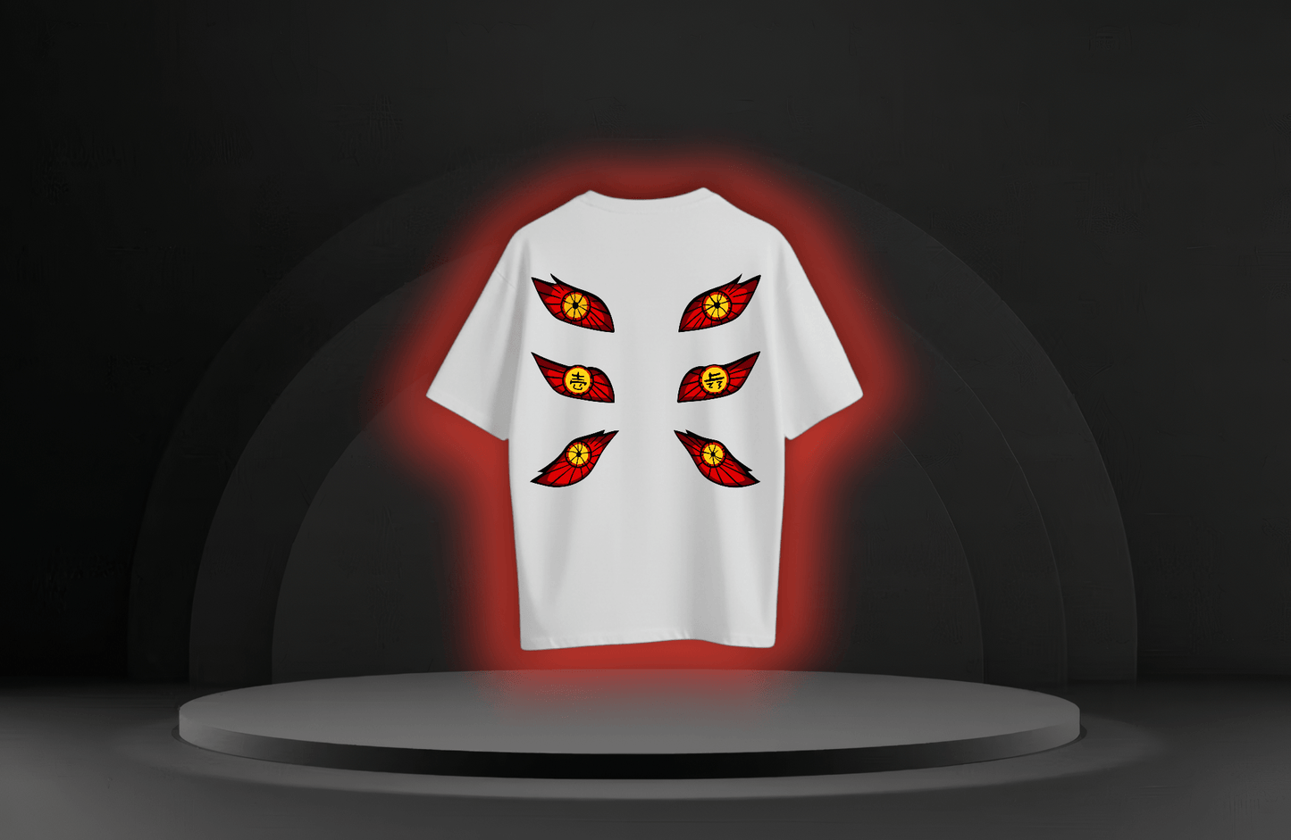 Upper One's Wrath [DEMON SLAYER] Oversized Tee Black/White - RadAnime